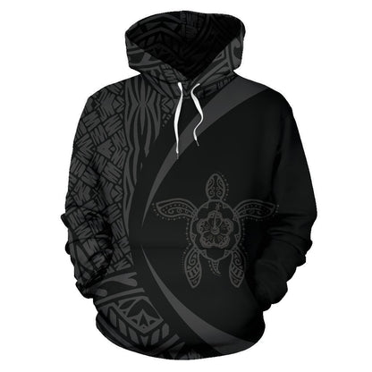 Hawaii Turtle Polynesian Hoodie - Circle Style Gray Color - AH - J9-ALL OVER PRINT HOODIES (P)-Phaethon-Hoodie-S-Vibe Cosy™