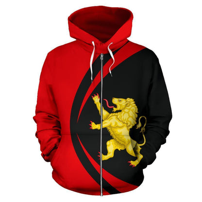 Belgium Sport Hoodie - Circle Style 02 J9-Apparel-HD09-Zip Hoodie-S-Vibe Cosy™