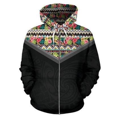 Hawaii Vintage Pattern Hoodie Mix - AH - J9-ALL OVER PRINT ZIP HOODIES (P)-Phaethon-Zip-Up Hoodie-S-Vibe Cosy™