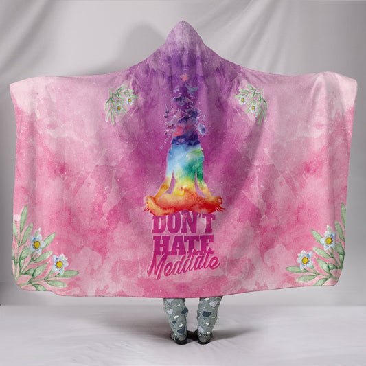 Custom Hoodie Blanket - Meditate Now-6teenth World™-Hooded Blanket-Youth 60"x45"-Vibe Cosy™