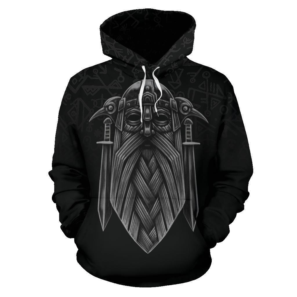 Odin Viking Hoodie Bn10-ALL OVER PRINT HOODIES (P)-HP Arts-Hoodie-S-Black-Vibe Cosy™