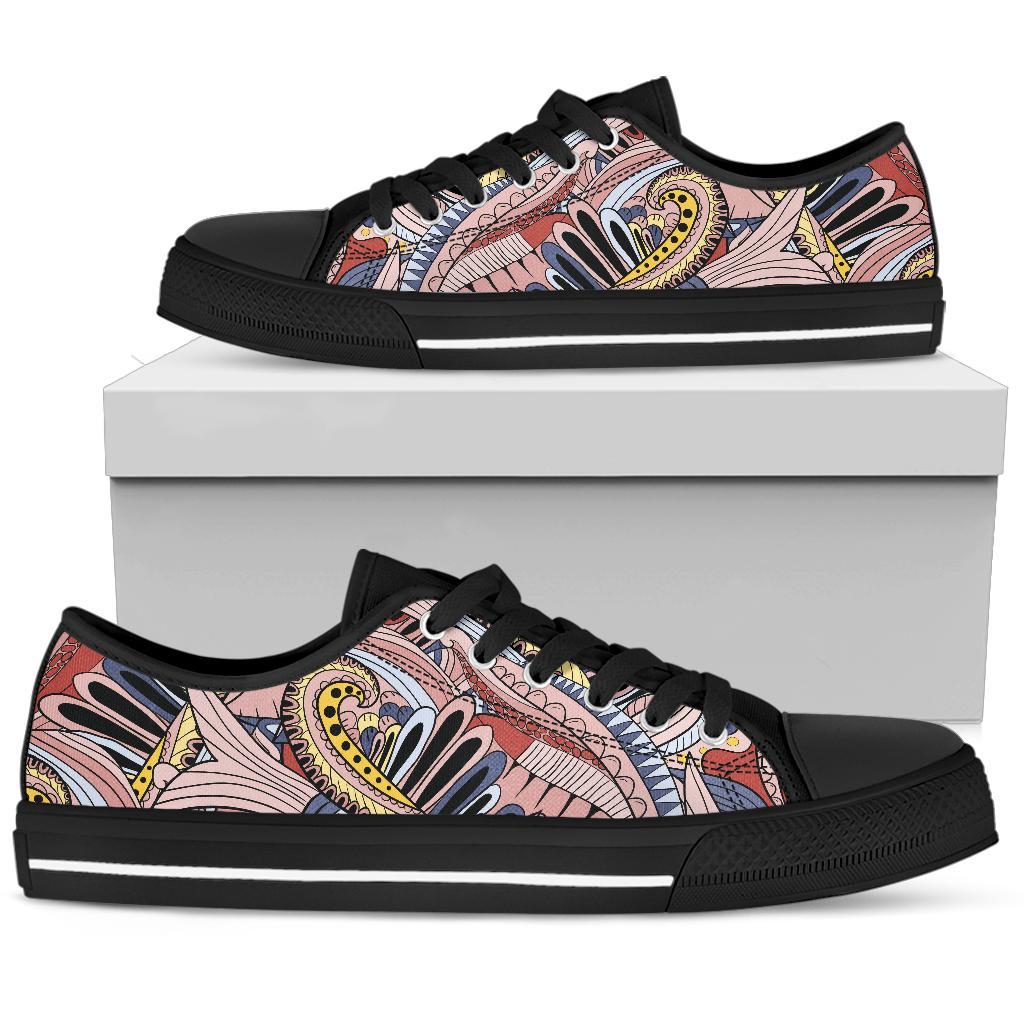 Funky Patterns (Pink) - Low Top Canvas Shoes-Amaze Style™-Womens Low Top - Funky Patterns (Pink) - Low Top Canvas Shoes-US5.5 (EU36)-Vibe Cosy™