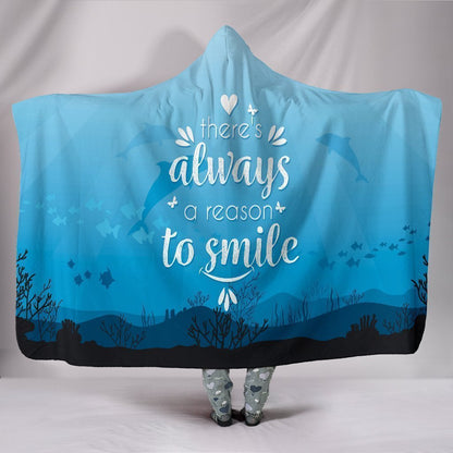 Custom Hoodie Blanket Dolphin Love-6teenth World™-Hooded Blanket-Youth 60"x45"-Vibe Cosy™