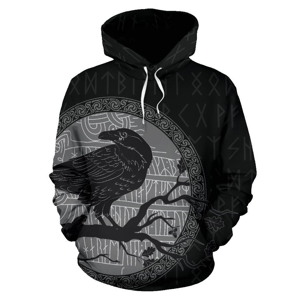 Viking Ravens - God's Guardian Hoodie-ALL OVER PRINT HOODIES (P)-HP Arts-Hoodie-S-Vibe Cosy™