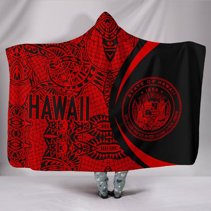 Hawaii Polynesian Hooded Blanket - Circle Style 03 J1-HOODED BLANKETS (P)-Alohawaii-Hooded Blanket-Youth 60"x45"-White-Vibe Cosy™