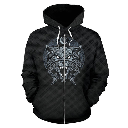 Viking Wolf Of Odin Zip-Up Hoodie A7-ALL OVER PRINT ZIP HOODIES (P)-HP Arts-Zip-Up Hoodie-S-Vibe Cosy™