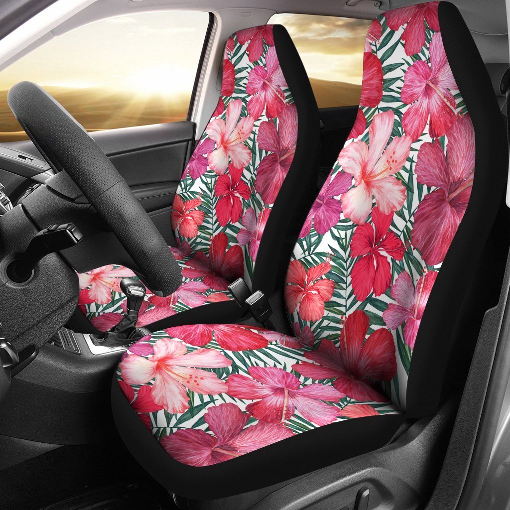 Beautiful Hibiscus Car Seat Cover - AH - K5-CAR SEAT COVERS-Alohawaii-Car Seat Covers-Universal Fit-White-Vibe Cosy™