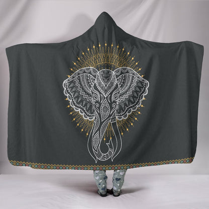 Custom Hoodie Blanket _ Elephant Love-6teenth World™-Hooded Blanket-Youth 60"x45"-Vibe Cosy™