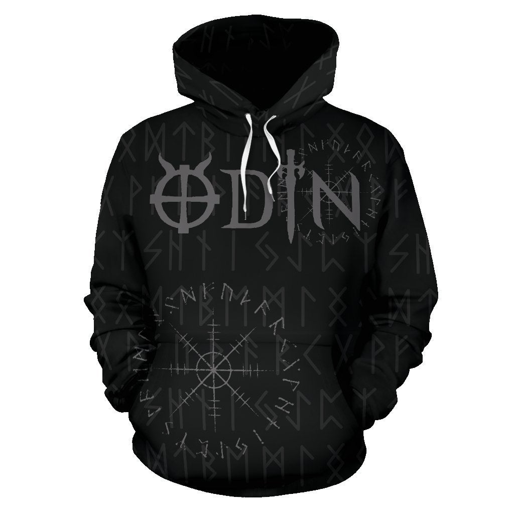 Odin - God Of Viking Hoodie-ALL OVER PRINT HOODIES (P)-HP Arts-Hoodie-S-Black-Vibe Cosy™