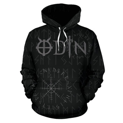 Odin - God Of Viking Hoodie-ALL OVER PRINT HOODIES (P)-HP Arts-Hoodie-S-Black-Vibe Cosy™