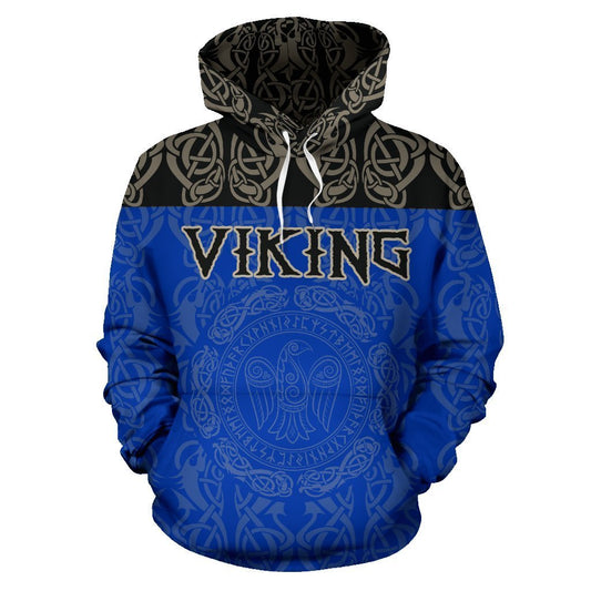Viking All Over Hoodie - Raven Bn10-ALL OVER PRINT HOODIES (P)-HP Arts-Hoodie-S-Vibe Cosy™