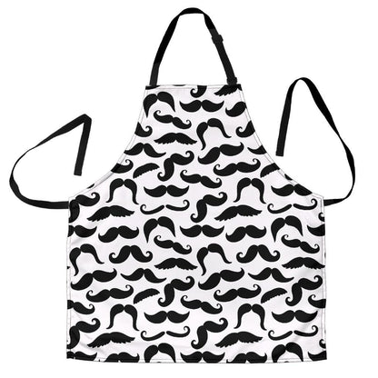 Mustache White Apron-Amaze Style™-Mustache White Apron-Vibe Cosy™