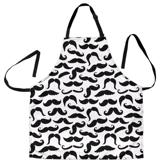 Mustache White Apron-Amaze Style™-Mustache White Apron-Vibe Cosy™