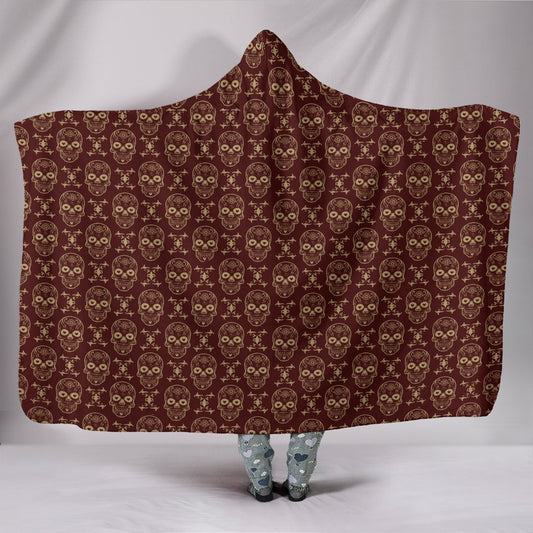 Custom Hoodie Blanket - Sugar Skulls-6teenth World™-Hooded Blanket-Youth 60"x45"-Vibe Cosy™