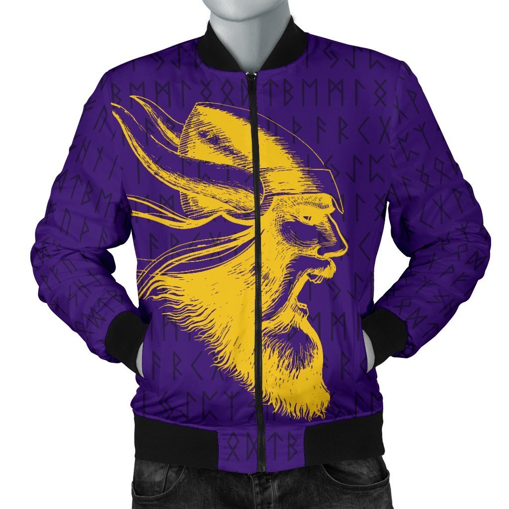 Viking Warrior™ Men's Bomber Jacket TH75-BOMBER JACKETS (P)-HP Arts-Men's Bomber Jacket-S-Purple-Vibe Cosy™