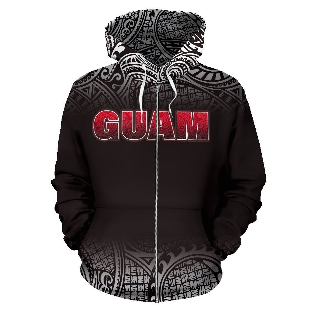 Guam All Over Zip-Up Hoodie - Fog Black Version-ALL OVER PRINT ZIP-UP HOODIES-HP Arts-Zip-Up Hoodie-S-White-Vibe Cosy™
