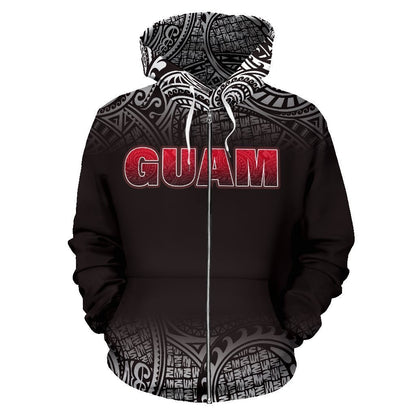 Guam All Over Zip-Up Hoodie - Fog Black Version-ALL OVER PRINT ZIP-UP HOODIES-HP Arts-Zip-Up Hoodie-S-White-Vibe Cosy™