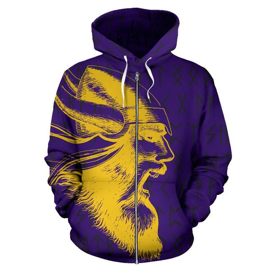Vikings Warrior™ Hoodie Zip-Up TH7-ALL OVER PRINT ZIP HOODIES (P)-HP Arts-Zip-Up Hoodie-S-Purple-Vibe Cosy™