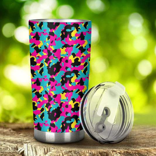 Tumbler Camouflage Hot Pink-Amaze Style™-Tumbler - Tumbler Camouflage Hot Pink-20oz Large-Vibe Cosy™