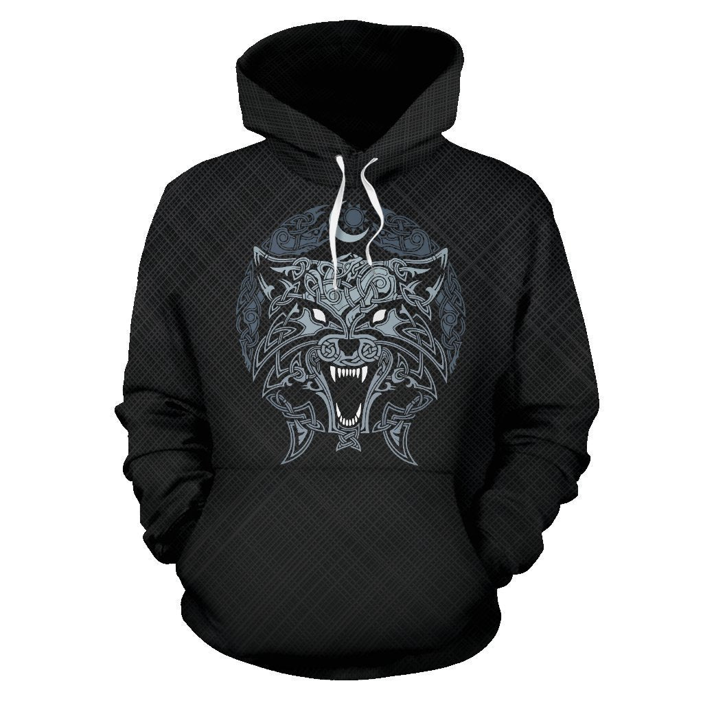 Viking Wolf Of Odin Pullover Hoodie A7-ALL OVER PRINT HOODIES (P)-HP Arts-Hoodie-S-Black-Vibe Cosy™