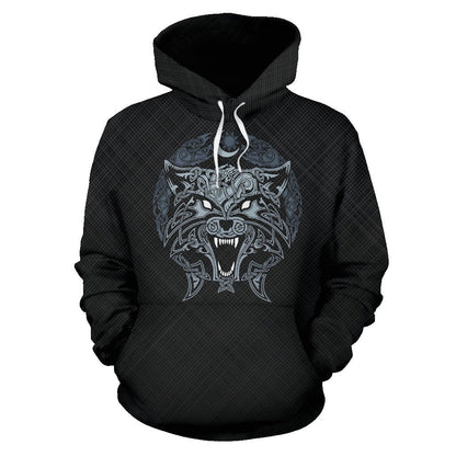Viking Wolf Of Odin Pullover Hoodie A7-ALL OVER PRINT HOODIES (P)-HP Arts-Hoodie-S-Black-Vibe Cosy™