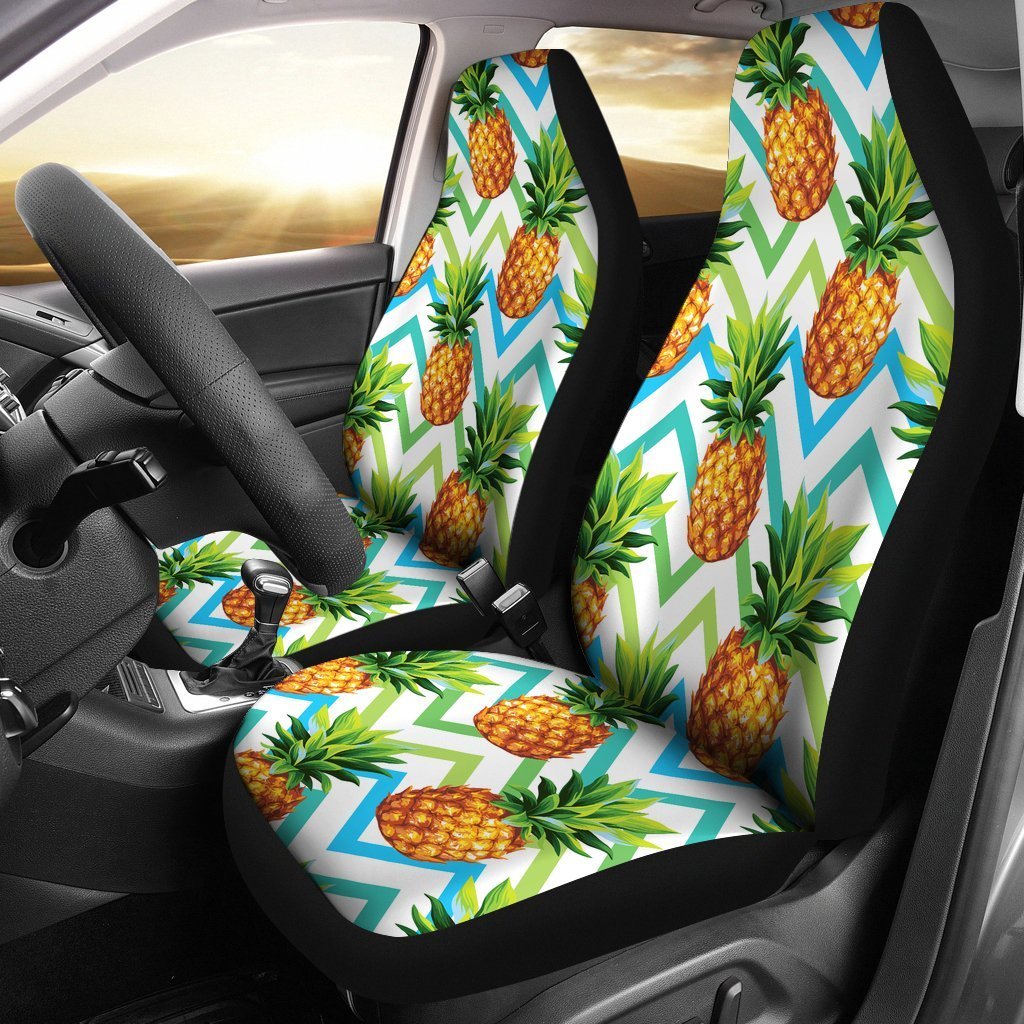 Hawaiian Pineapple Car Seat Covers - AH - K5-CAR SEAT COVERS-Alohawaii-Car Seat Covers-Universal Fit-White-Vibe Cosy™