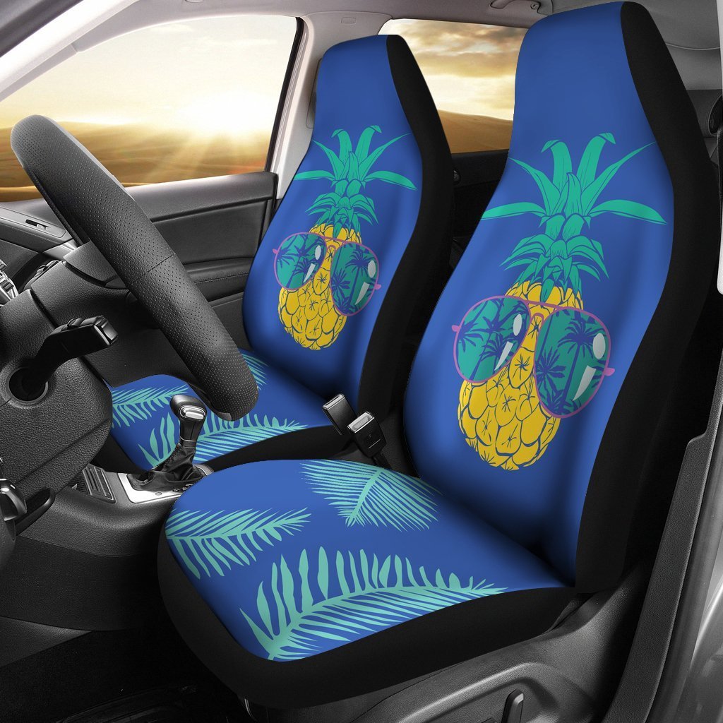 Pineapple Car Seat Covers 03 - AH-CAR SEAT COVERS-Alohawaii-Car Seat Covers-Universal Fit-White-Vibe Cosy™
