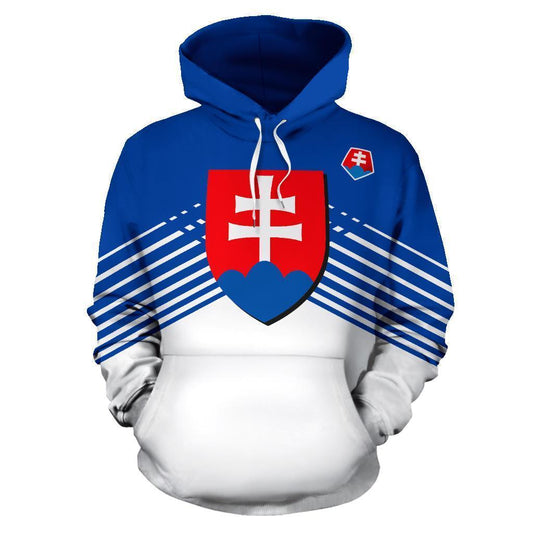 Slovakia Sport Flag Hoodie - Stripes Style 02 - J4-ALL OVER PRINT HOODIES (P)-LoveTheWorld-Men's Hoodie-S-White-Vibe Cosy™