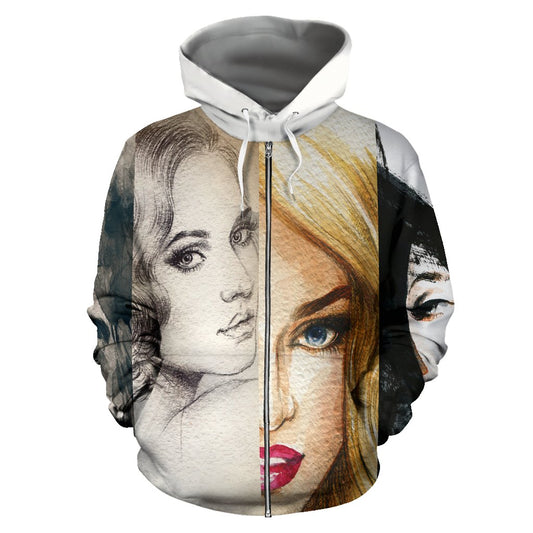 Donne Volti-Amaze Style™-Men's Zip-Up HoodieDonne Volti-S-Vibe Cosy™