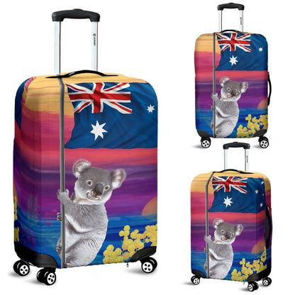 AUSTRALIA CLIMBING KOALA LUGGAGE COVER K5-LUGGAGE COVERS-HP Arts-Luggage Covers - AUSTRALIA CLIMBING KOALA LUGGAGE COVER C1-Small 18-22 in / 45-55 cm-Vibe Cosy™