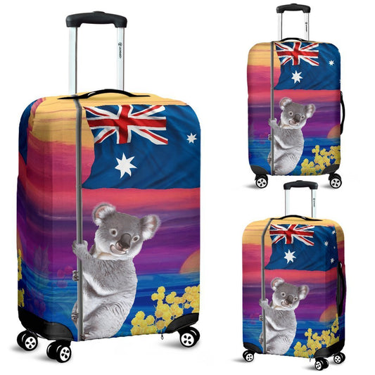 AUSTRALIA CLIMBING KOALA LUGGAGE COVER K5-LUGGAGE COVERS-HP Arts-Luggage Covers - AUSTRALIA CLIMBING KOALA LUGGAGE COVER C1-Small 18-22 in / 45-55 cm-Vibe Cosy™
