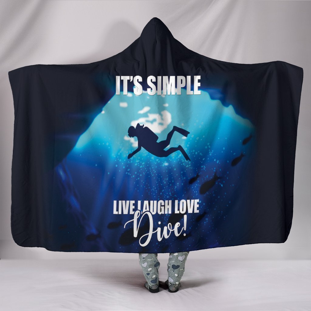 Custom Hoodie Blanket - Simply Diving-6teenth World™-Hooded Blanket-Youth 60"x45"-Vibe Cosy™