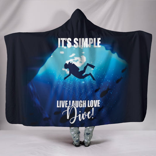 Custom Hoodie Blanket - Simply Diving-6teenth World™-Hooded Blanket-Youth 60"x45"-Vibe Cosy™