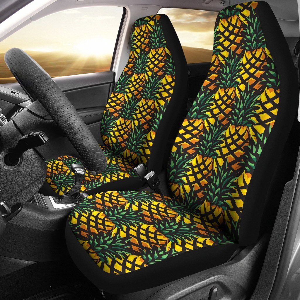 Pineapple Car Seat Covers 06 - AH - TH3-CAR SEAT COVERS-Alohawaii-Car Seat Covers-Universal Fit-White-Vibe Cosy™
