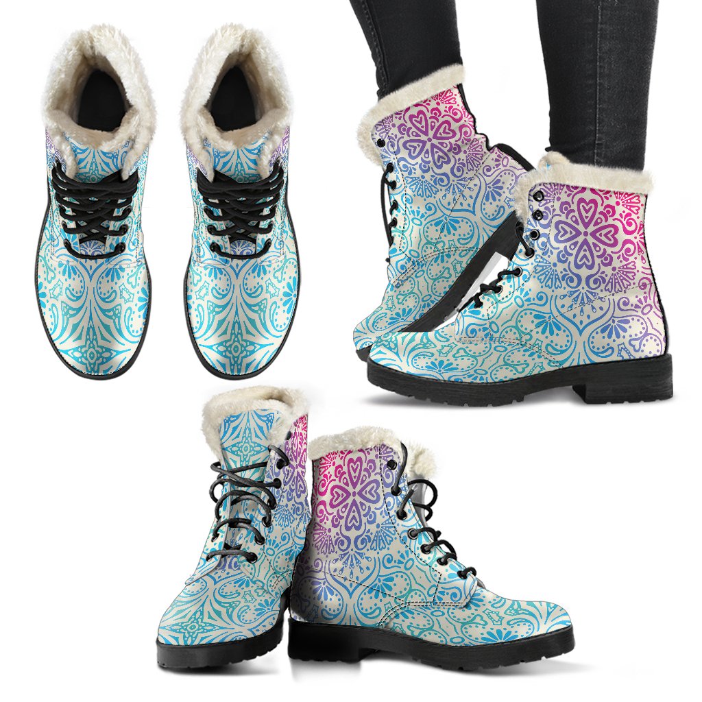 Bohemian Ombre (Sweet Corn) - Vegan Fur Leather Boots-Amaze Style™-placeholder-placeholder-Vibe Cosy™