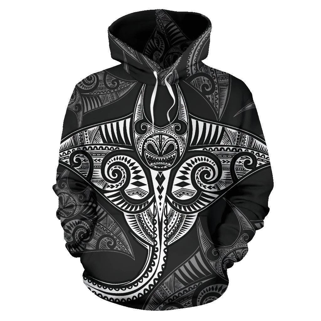 American Samoa Manta Ray Fish All Over Hoodie TT050838-Apparel-TT-Hoodie-S-Vibe Cosy™