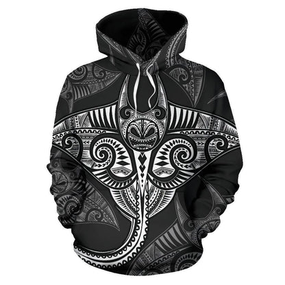 American Samoa Manta Ray Fish All Over Hoodie TT050838-Apparel-TT-Hoodie-S-Vibe Cosy™