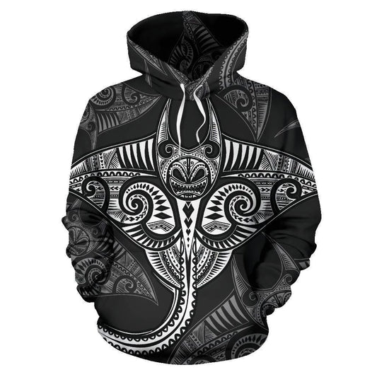 American Samoa Manta Ray Fish All Over Hoodie TT050838-Apparel-TT-Hoodie-S-Vibe Cosy™