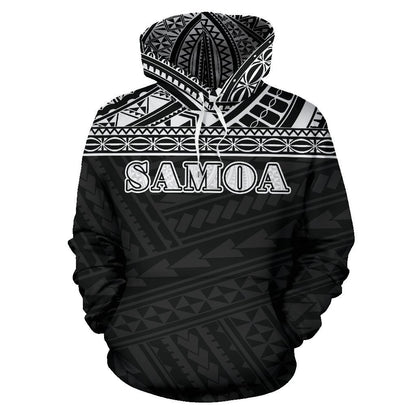 Polynesian All Over Hoodie - Samoa Black Version - BN01-ALL OVER PRINT HOODIES (P)-Phaethon-Hoodie-S-Vibe Cosy™