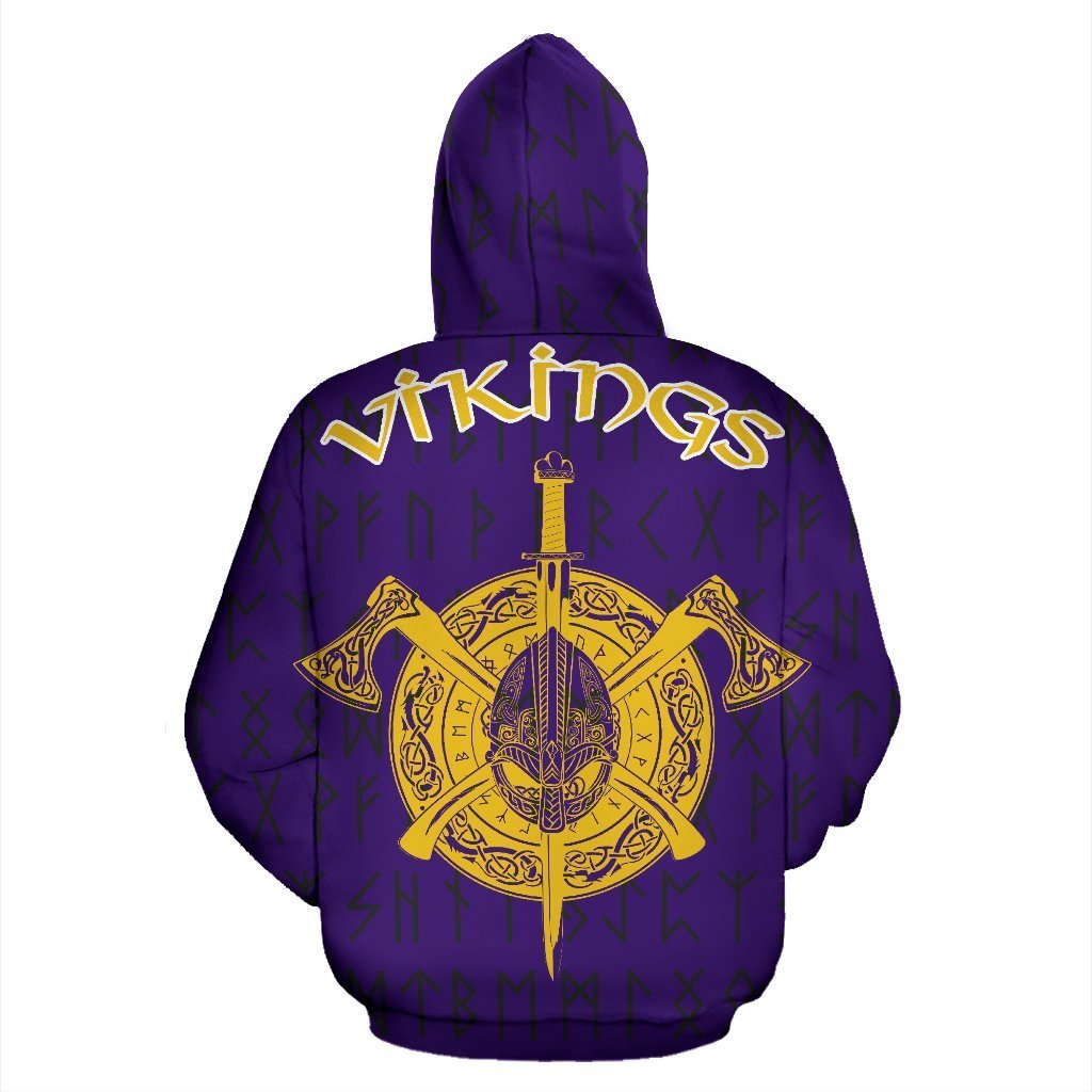 Vikings Warrior™ Hoodie Zip-Up TH7-ALL OVER PRINT ZIP HOODIES (P)-HP Arts-Zip-Up Hoodie-S-Purple-Vibe Cosy™
