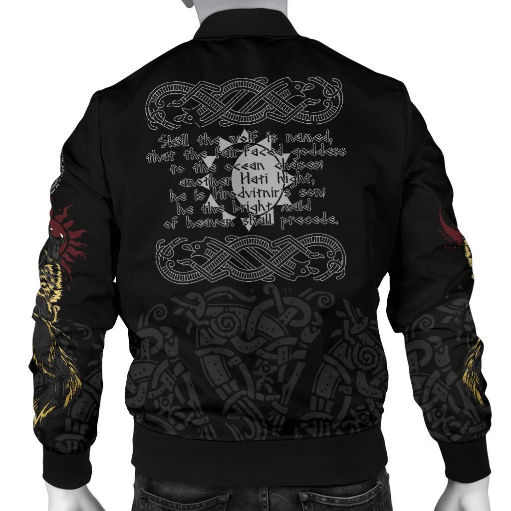 Vikings - The Wolves Skoll and Hati-Apparel-HP Arts-Bomber Jacket-S-Vibe Cosy™