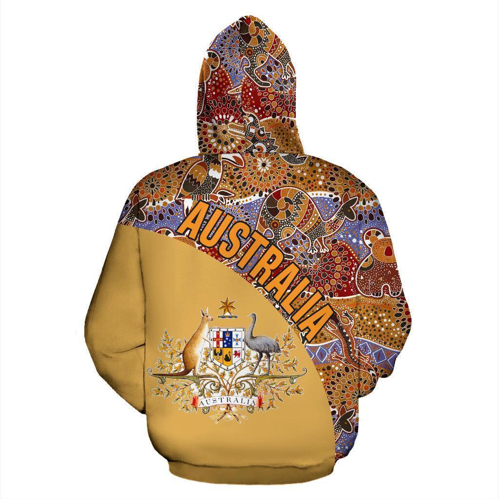 Australia Hoodie Australia Pattern Wave Coat Of Arms - NNK1467-Apparel-PL8386-Hoodie-S-Vibe Cosy™