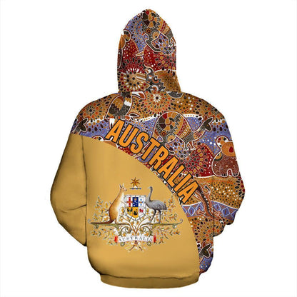 Australia Hoodie Australia Pattern Wave Coat Of Arms - NNK1467-Apparel-PL8386-Hoodie-S-Vibe Cosy™