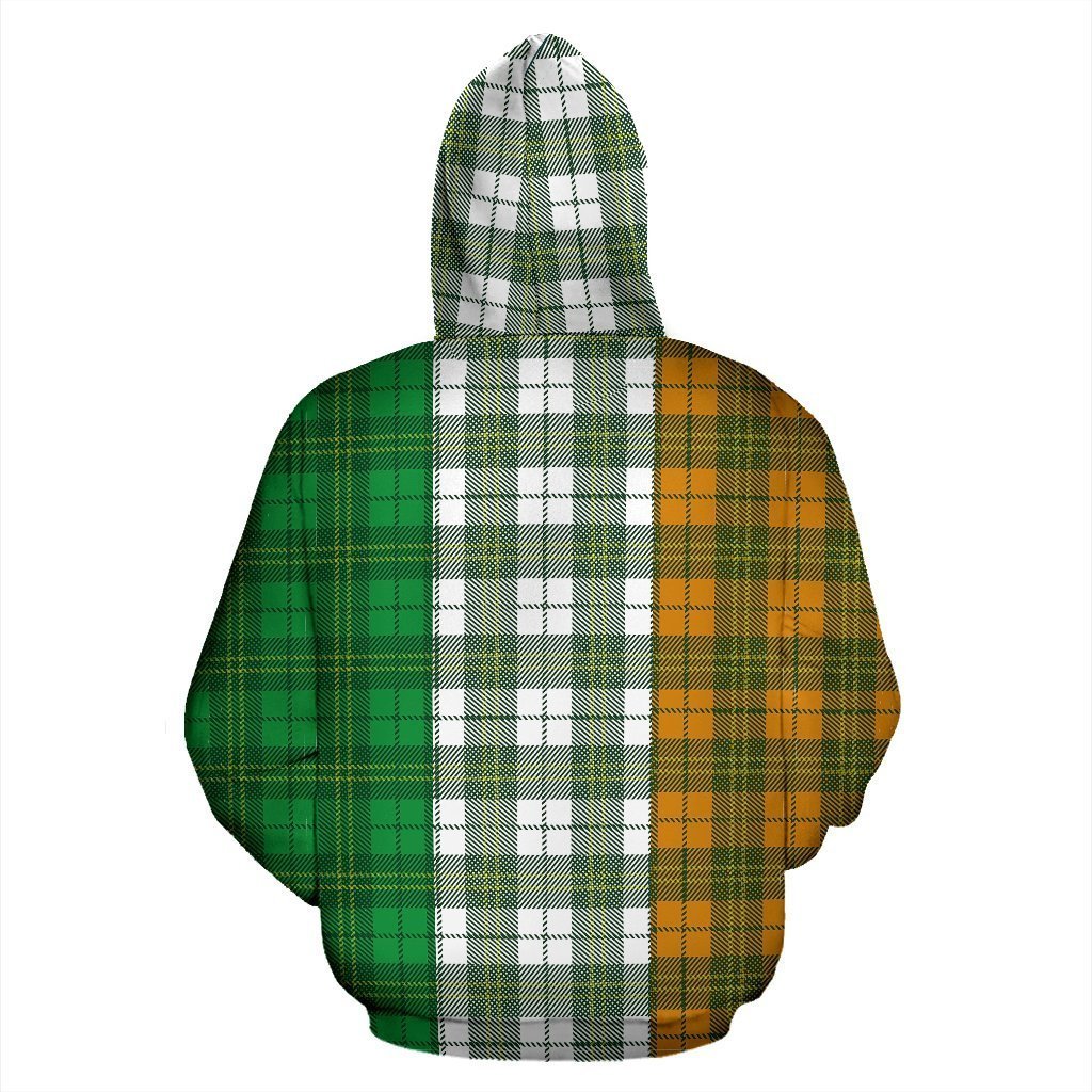 Ireland Flag Tartan Style All Over Print Hoodie PL-Apparel-PL8386-Hoodie-S-Vibe Cosy™