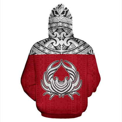 Cancer Zodiac - Poly All Over Hoodie Red Version NTH140837-Apparel-NTH-Hoodie-S-Vibe Cosy™