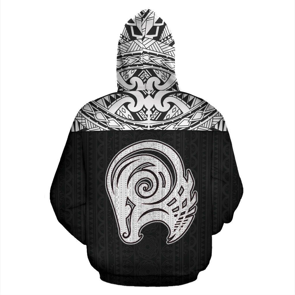 Aries Zodiac - Poly All Over Hoodie Black Version NTH140852-Apparel-NTH-Hoodie-S-Vibe Cosy™