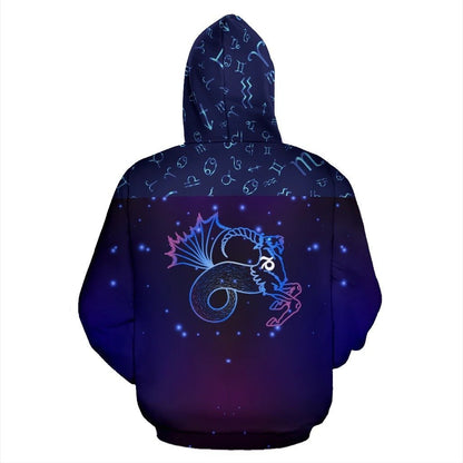 Capricorn Zodiac All Over Hoodie NTH140829-Apparel-NTH-Hoodie-S-Vibe Cosy™