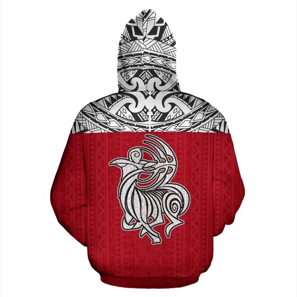Sagittarius Zodiac - Poly All Over Hoodie Red Version NTH140840-Apparel-NTH-Hoodie-S-Vibe Cosy™