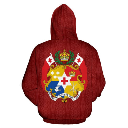 Tonga Coat Of Arms Polynesian Hoodie - Warrior Sytle NNK 1212-Apparel-NNK-Hoodie-S-Vibe Cosy™