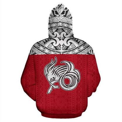 Capricorn Zodiac - Poly All Over Hoodie Red Version NTH140848-Apparel-NTH-Hoodie-S-Vibe Cosy™